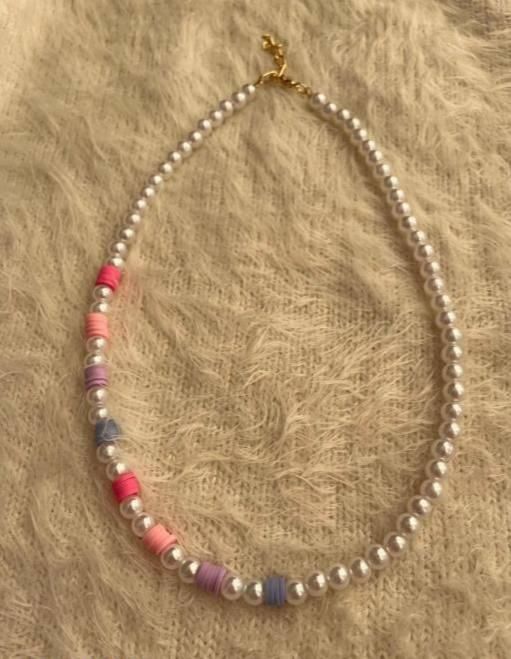 PD Enterprise Glass Bead Pearl Necklace Multicolor