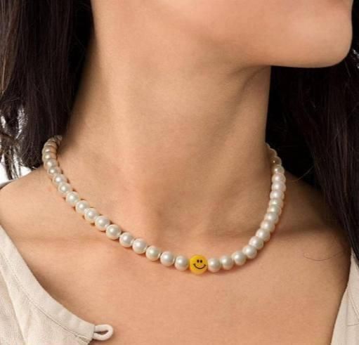 PD Enterprise Smiley Face Pearls Necklaces for Women