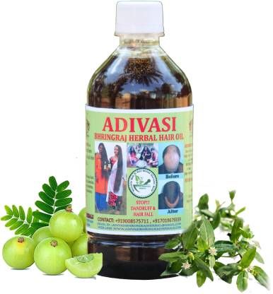 Donnara Organics Adivasi Bhringraj Hair oil - 100   Pure Herbal and Ayurvedic Combo pack of 2 bottles of 125 ml(250 ML)