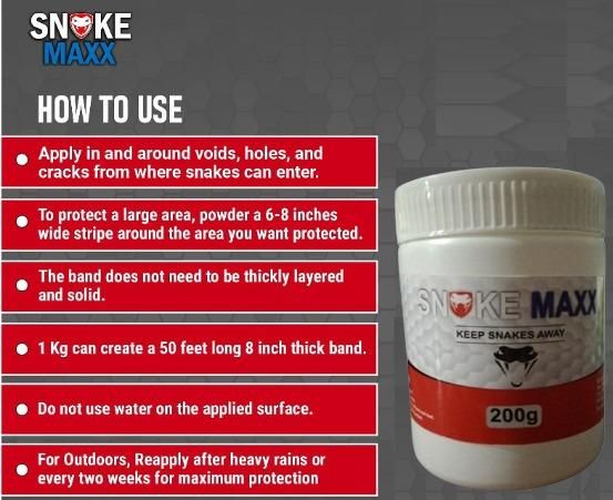 Snake Maxx Non-Toxic Biodegradable Pet-Friendly Snake Repellent Powder 200g (Pack of 2)