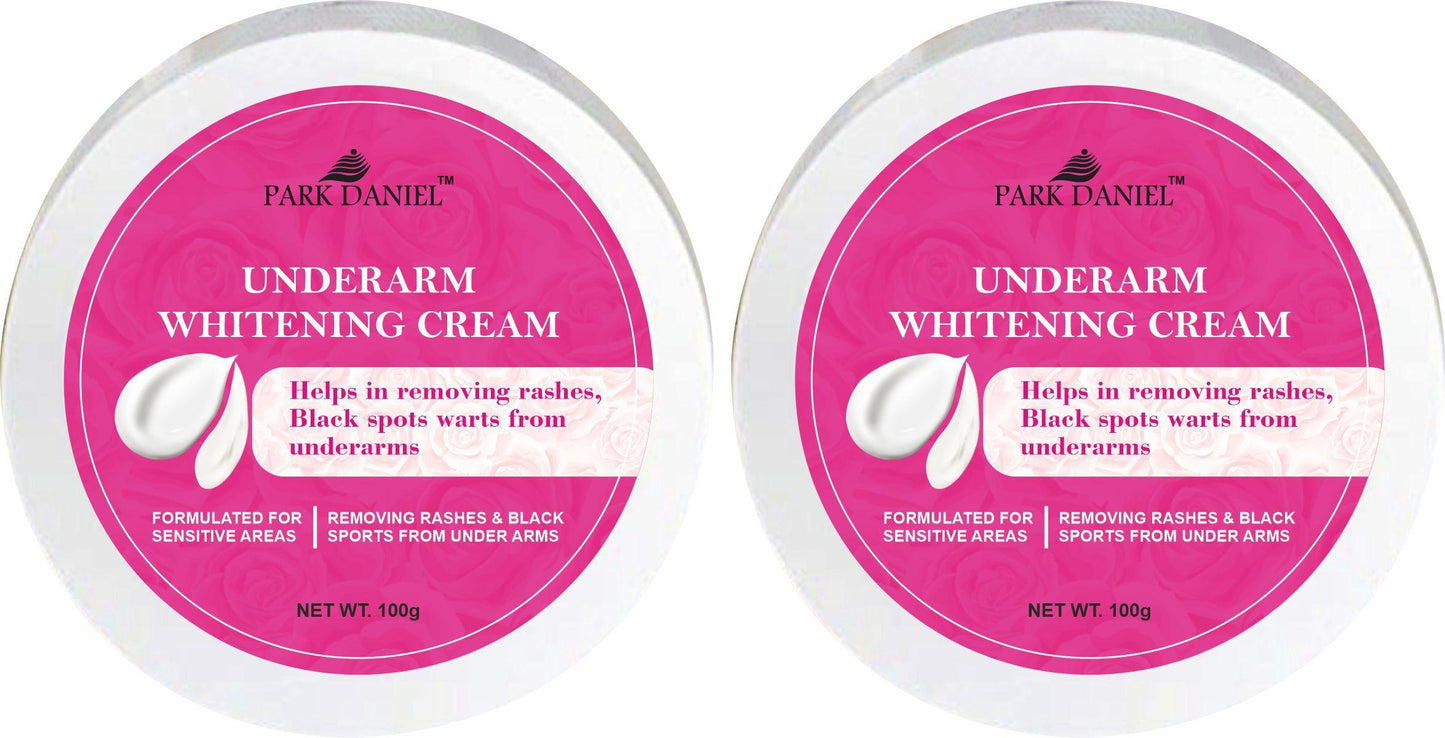 Park Daniel Underarms Darkness Lightening Cream Enriched with Kojic Acid, Nicinamide For Skin Pack of 2 of (100 grams)