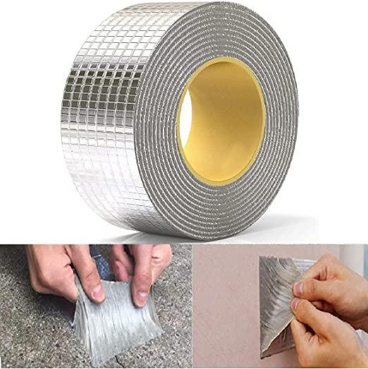 Repair Waterproof Tape for Pipe Leakage Solution Aluminum Foil Tape Sealing Butyl Rubber Tape for Surface Crack, Pipe Repair (5cmx5m) Pack of 1)
