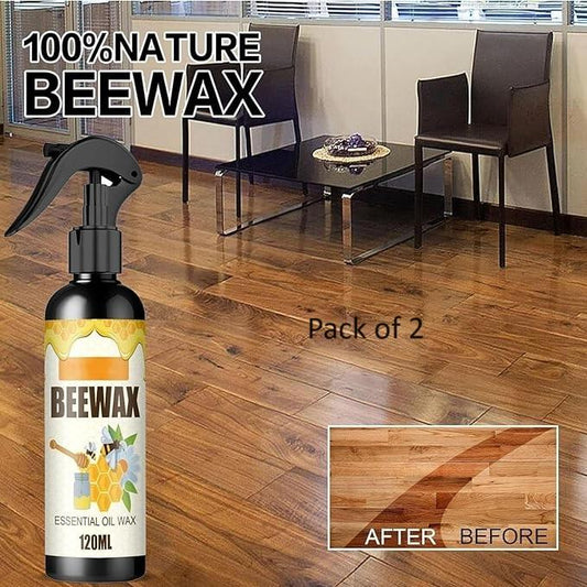 Natural Micro-Molecularized Beeswax Spray, Furniture Polish and Cleaner for Wood (Pack of 2)