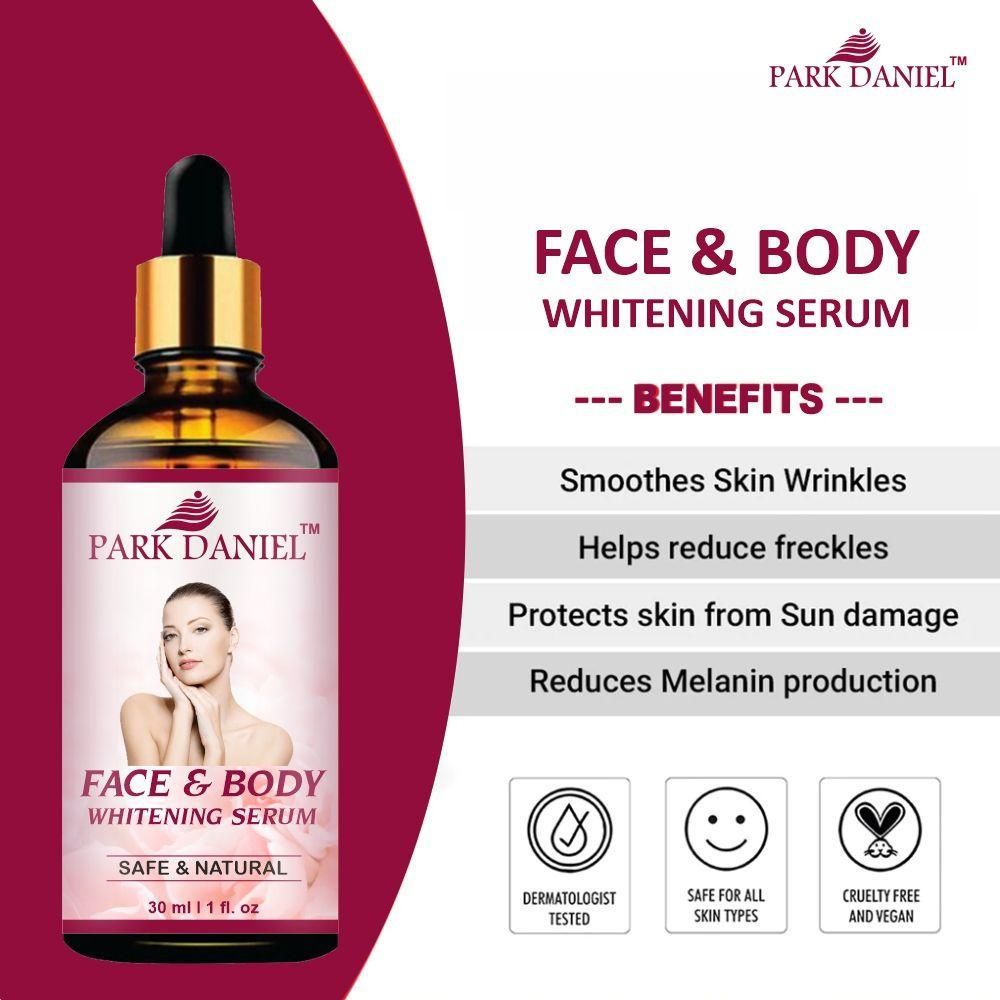 Park Daniel Face and Body Skin Whitening Serum Uneven tone, Reduce Dark Patches Pack of 1 of 30 ML