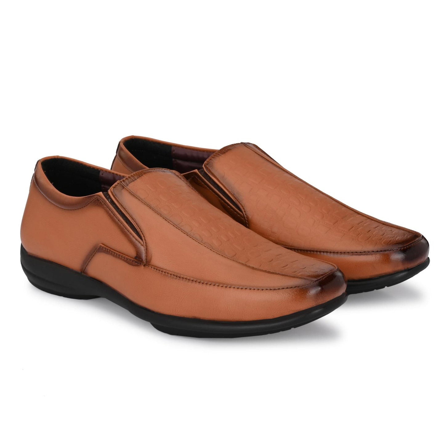 Men's Tan Formal Synthetic Leather Loafers