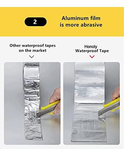 Repair Waterproof Tape for Pipe Leakage Solution Aluminum Foil Tape Sealing Butyl Rubber Tape for Surface Crack, Pipe Repair (5cmx5m) Pack of 1)