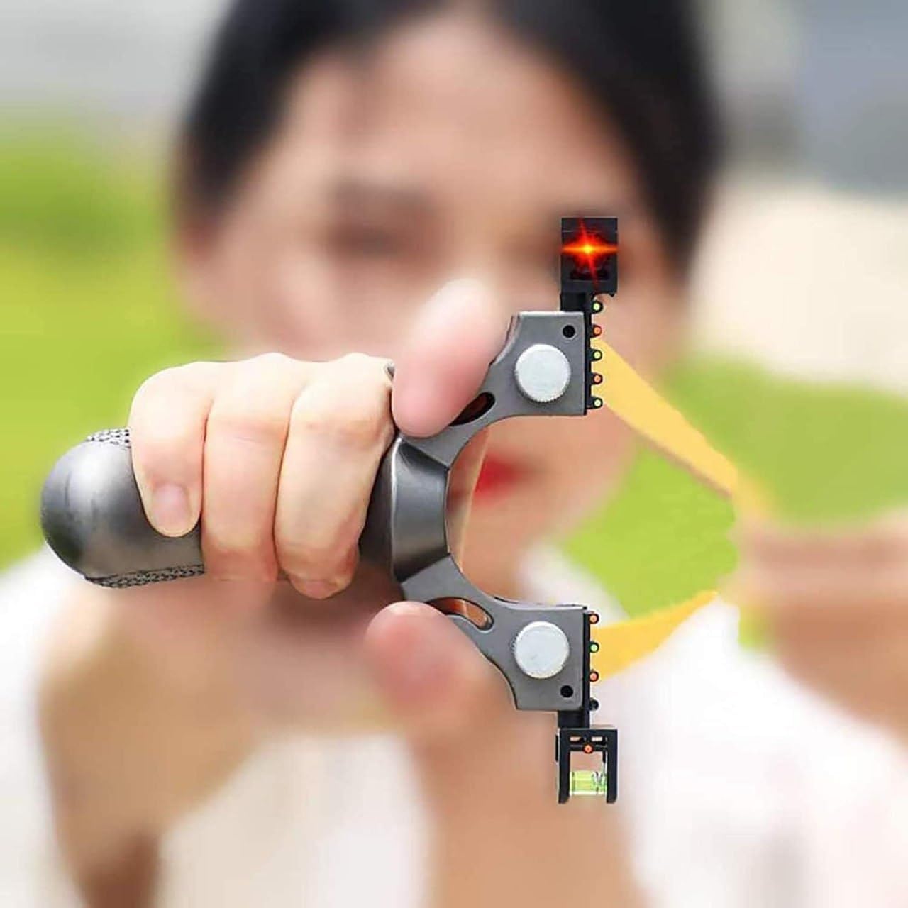 Outdoor Slingshot with Rubber Band Entertainment Competition Target Practice Laser Slingshot