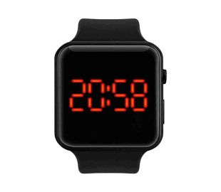 Kids Digital Date and Time Black Dial LED Watch