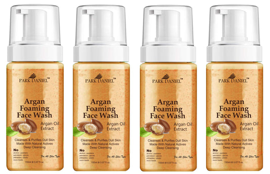 Park Daniel Argan Oil Foaming Face Wash For Deep Cleansing for Normal to Dry Skin Combo Pack of 4 of 150 ML(600 ML) - Deal IND.