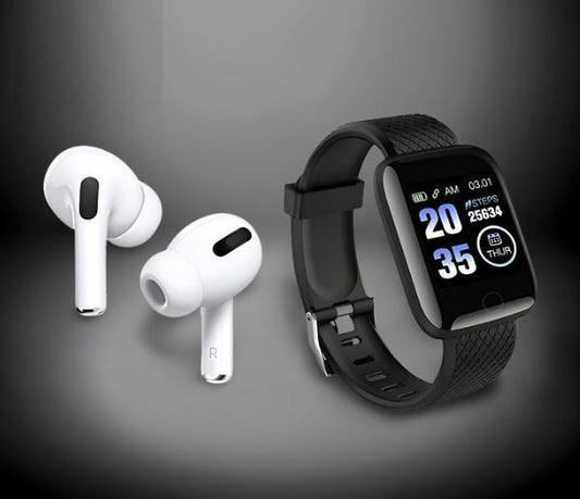 Bluetooth Wireless Earbuds & Smart Watch (Pack Of 2) - Deal IND.