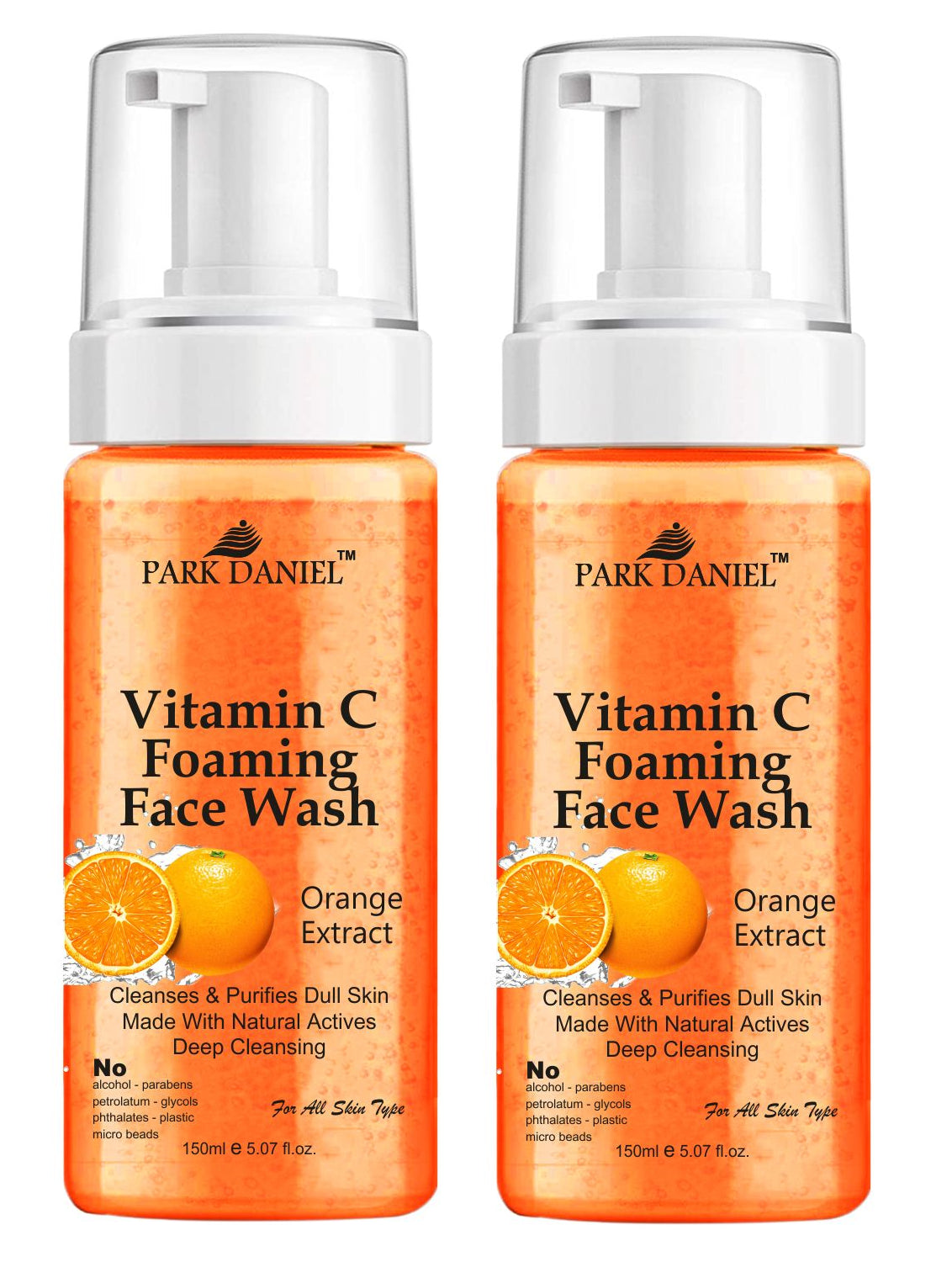 Park Daniel Vitamin C Foaming Face Wash For Deep Cleansing for Normal to Dry Skin Combo Pack of 2 of 150 ML(300 ML) - Deal IND.