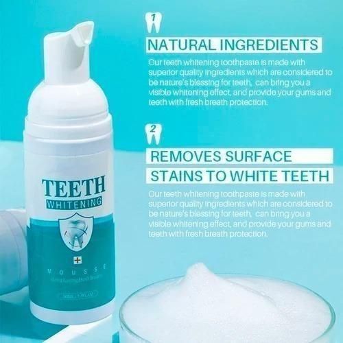 Teeth Whitening Foame ,Toothpaste Cleansing Foam,Intensive Stain Removal Toothpaste, Travel Friendly, Easy to Use, Ultra-fine Mousse Foam (Pack of 2) - Deal IND.