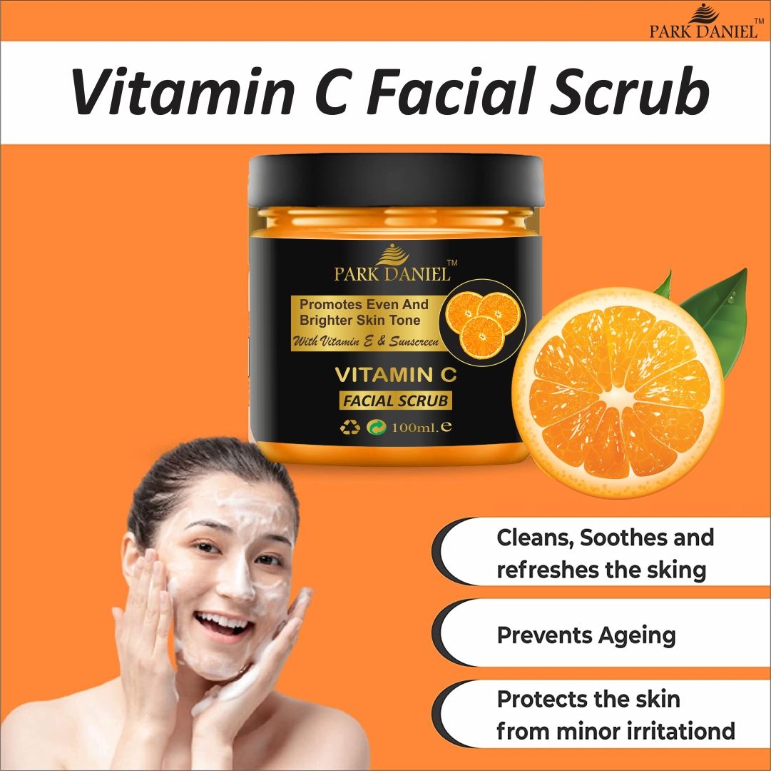 Park Daniel Vitamin C Scrub and Argan Face Wash For Anti Blemishes & Glowing Facial Kit Detoxify Rejuvenate your skin Combo Pack of 2 (250 ML) - Deal IND.