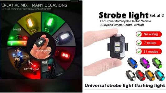 Light - LED Strobe Light For Bike/ Car/ Cycle/ Drone - Deal IND.