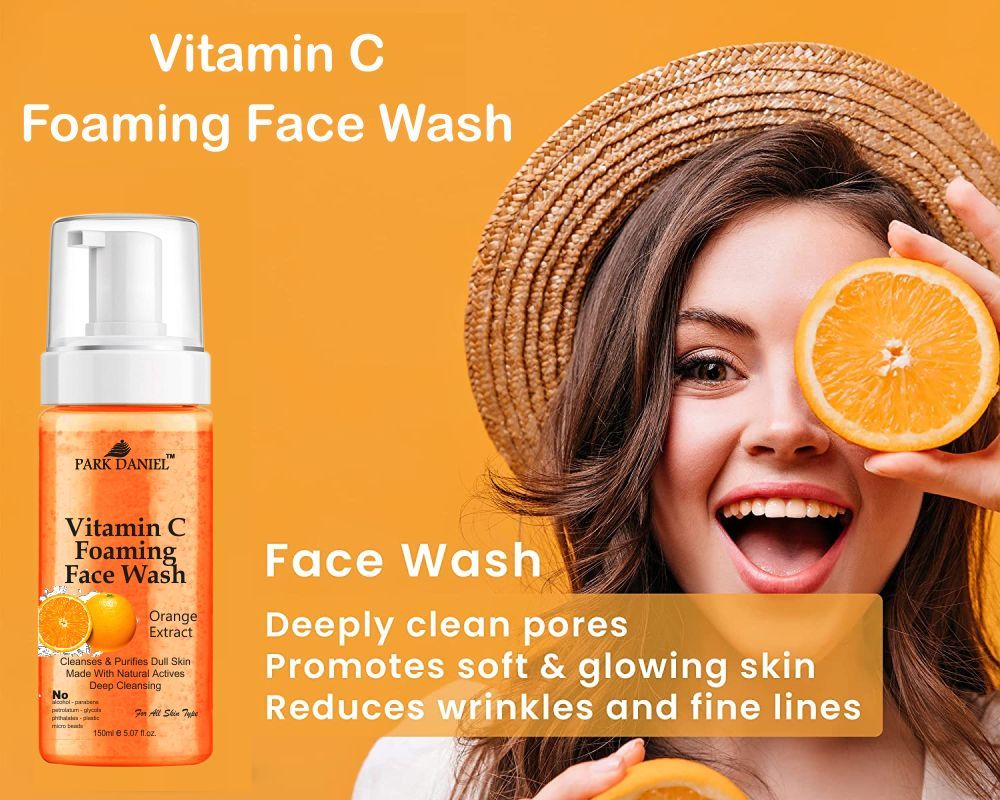 Park Daniel Vitamin C Foaming Face Wash For Deep Cleansing for Normal to Dry Skin Combo Pack of 2 of 150 ML(300 ML) - Deal IND.