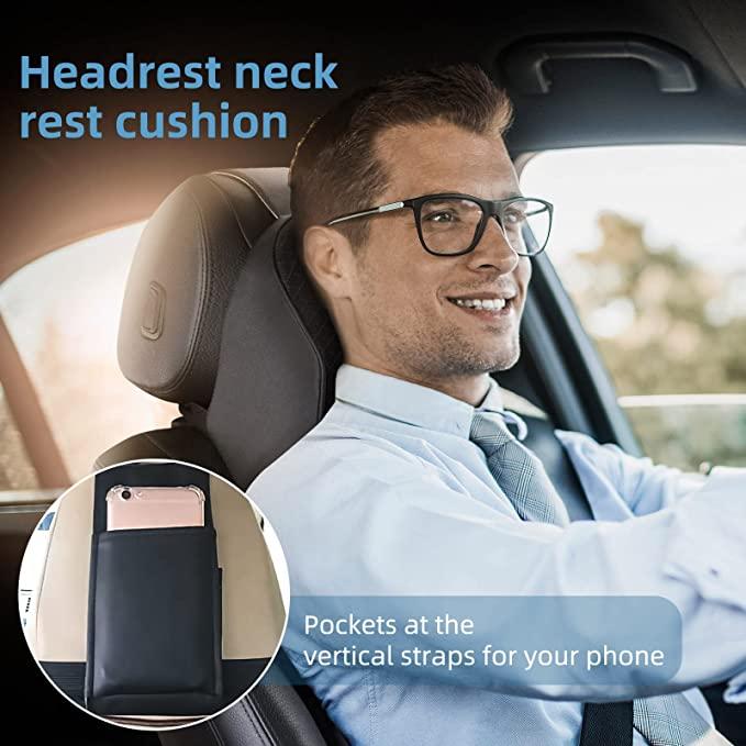 Car Seat Headrest Neck Rest Pillow Cushion for All Cars- Ergonomic Pillow Memory Foam Neck Support for Neck/Back Pain Relief Neck Rest Support Cushion - Deal IND.