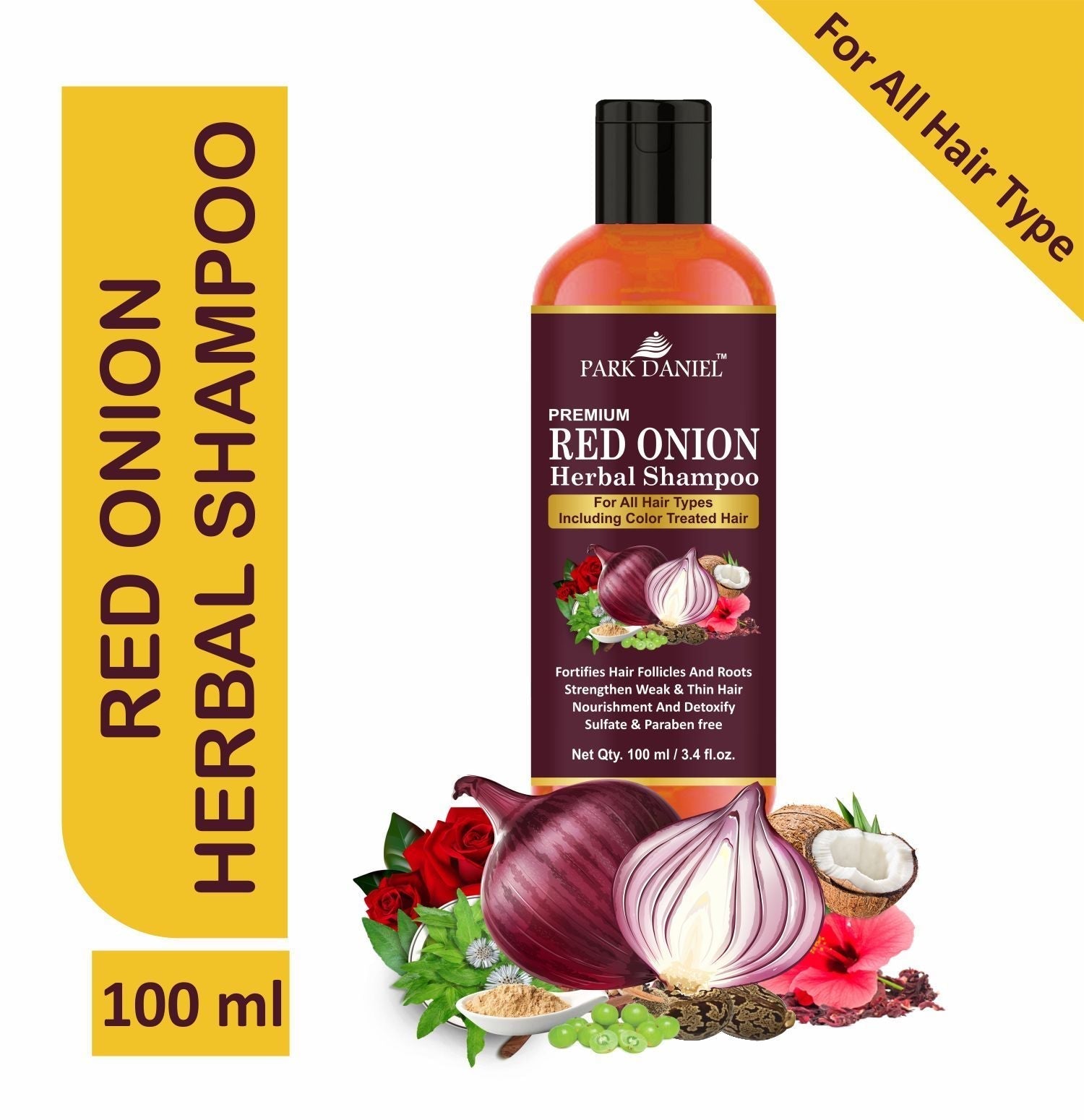 Park Daniel Red Onion Shampoo & Charcoal Keratin Shampoo Combo Pack Of 2 bottle of 100 ml(200 ml) - Deal IND.