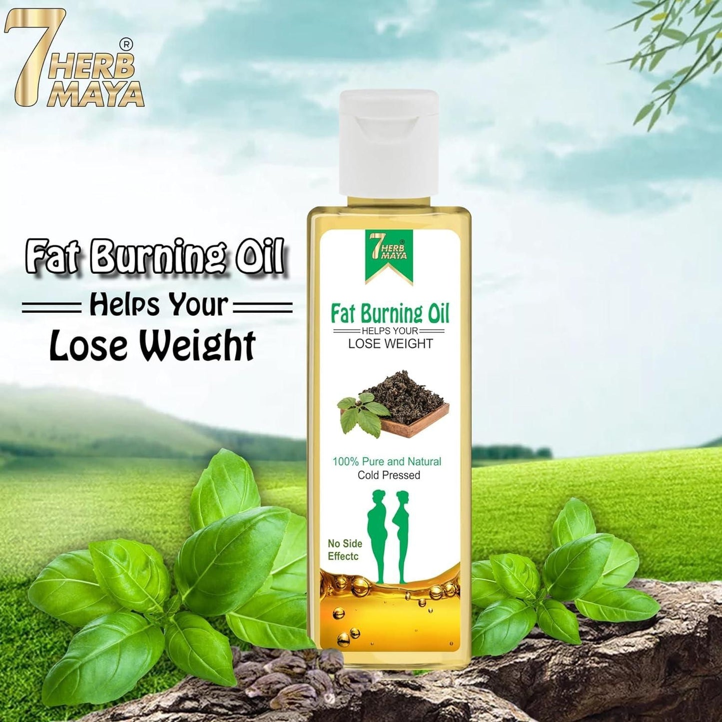 7Herbmaya Fat Burning Oil, Slimming oil, Fat Burner, Anti Cellulite & Skin Toning Slim Oil (Pack of 2) - Deal IND.