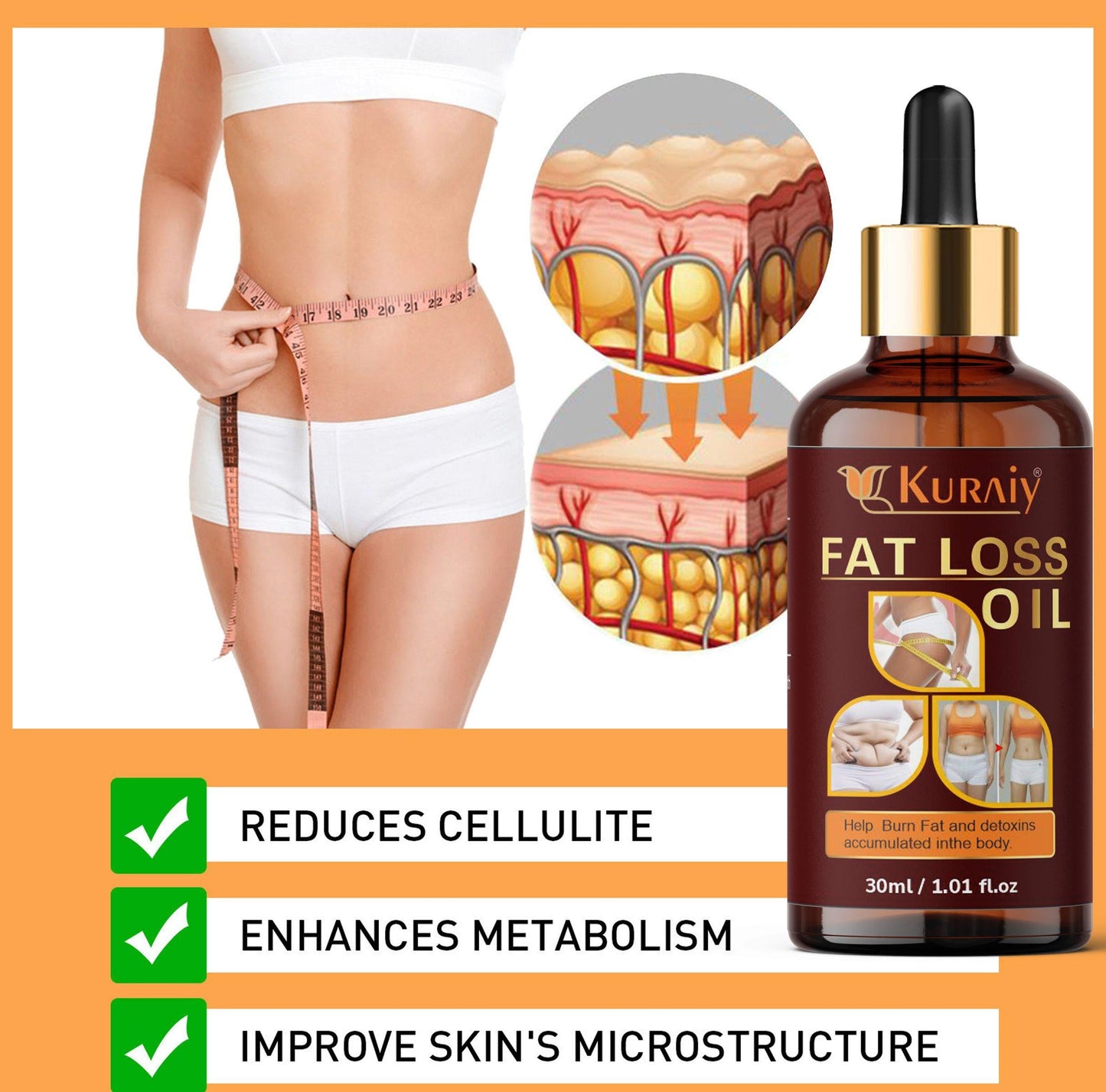 KURAIY Premium Slimming Oil,Fat Loss Oil,Weight Loss Oil - Deal IND.