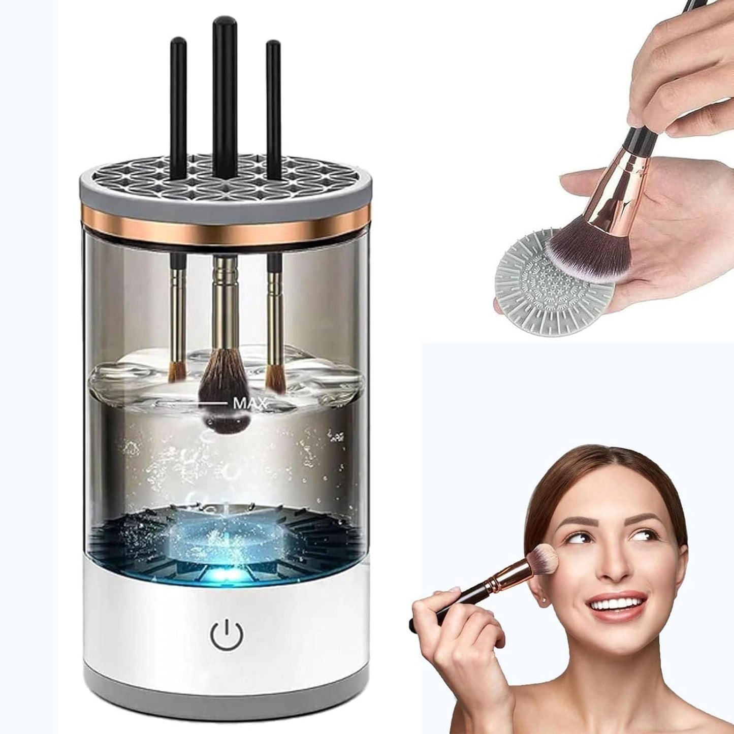 Make Up Brush Cleaner,Electric Brush Cleaner, USB Rechargeable Automatic Deep Cosmetic Cleaning Device - Deal IND.