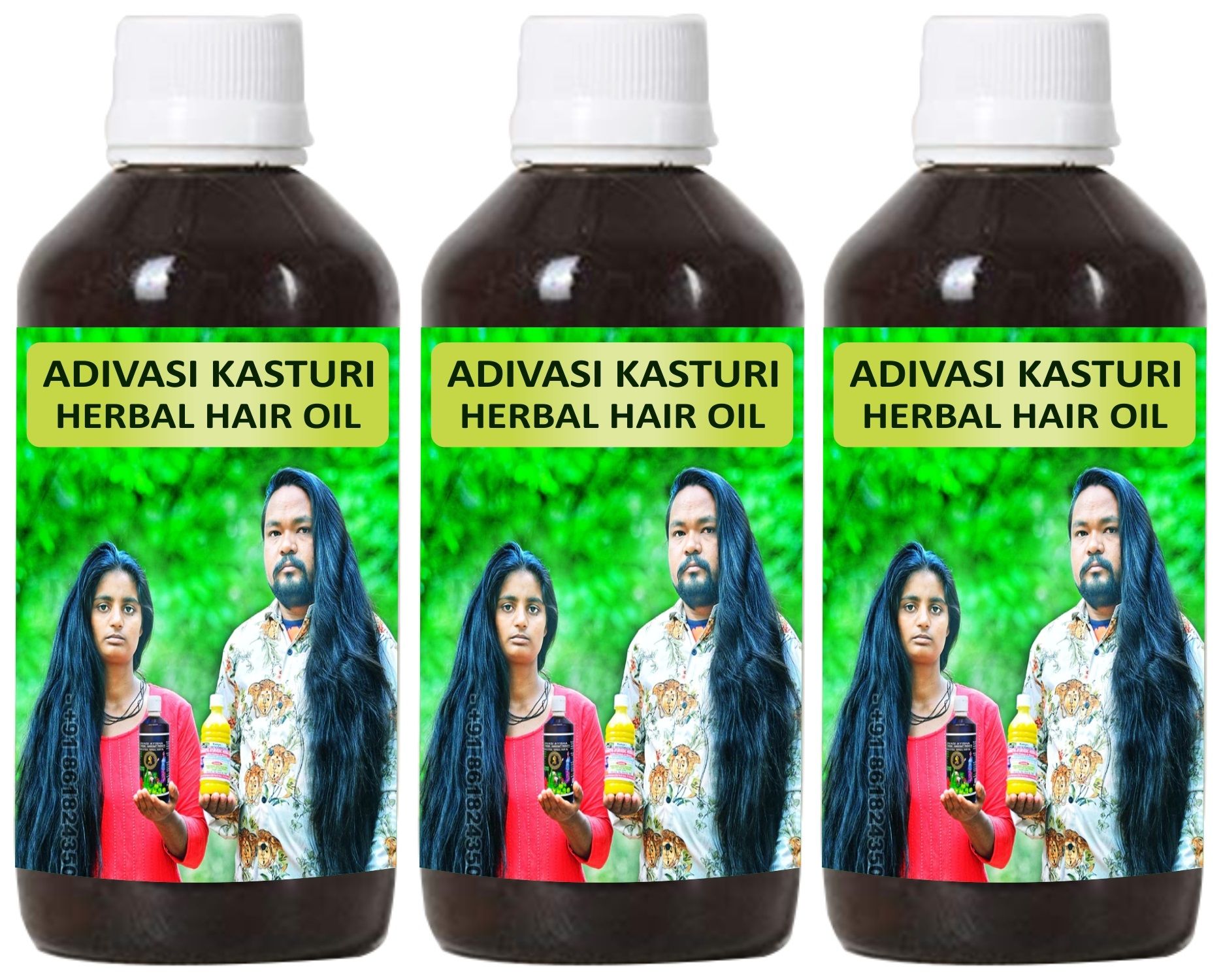 Donnara Organics Adivasi Kasturi Herbal Hair Oil For Faster Hair Growth Combo pack of 3 bottles of 125 ml(375 ML) - Deal IND.