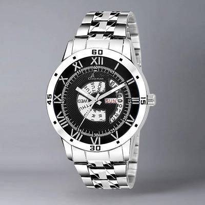 Elegant Multi Function Day And Date Working Metal Wrist Watch - Deal IND.