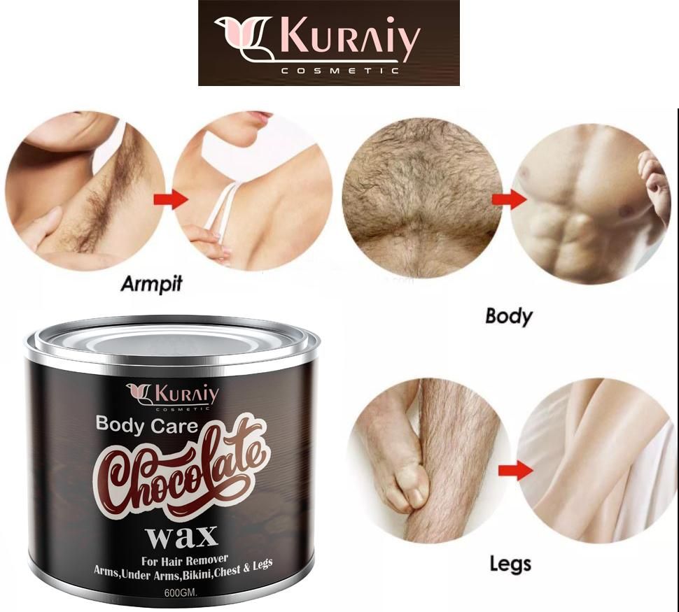 KURAIY Detan Chocolate Wax for Smooth Hair Removal - 600gm chocolate  extracts + 40 Wax Strips +1 Steel Knife, For all skin types