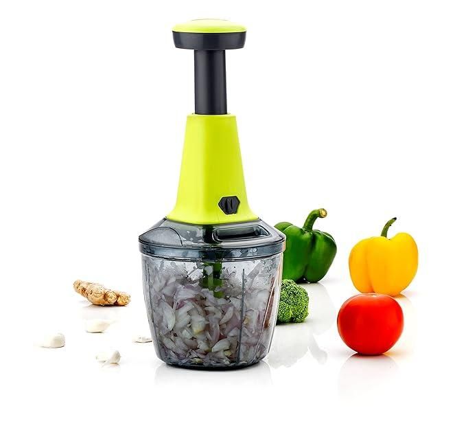 Food Chopper , Steel Large Manual Hand-Press Vegetable Chopper Mixer Cutter to Cut - Deal IND.