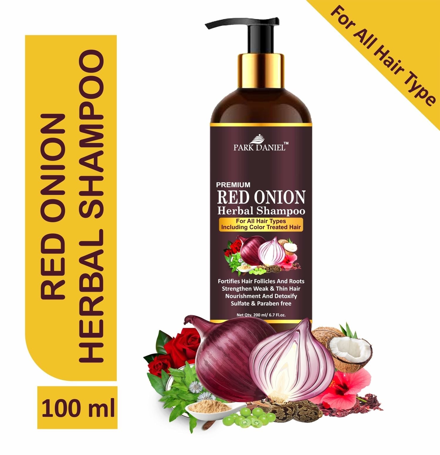 Park Daniel Red Onion Shampoo & Onion Blackseed Shampoo Combo Pack Of 2 bottle of 200 ml(400 ml) - Deal IND.