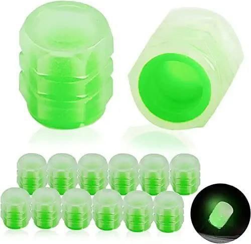Universal Fluorescent Car Tire Valve Caps (Pack of 4) - Deal IND.