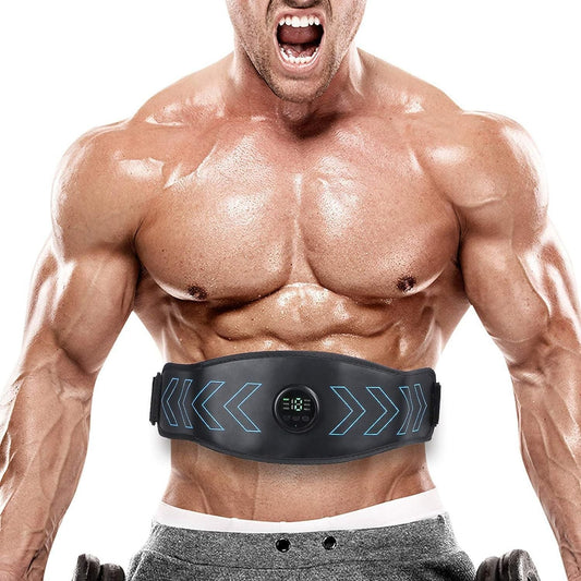 Abdominal Belt Muscle Stimulator EMS Abdominal Muscle Workout 6 Modes 18 Intensity Portable Belt - Deal IND.