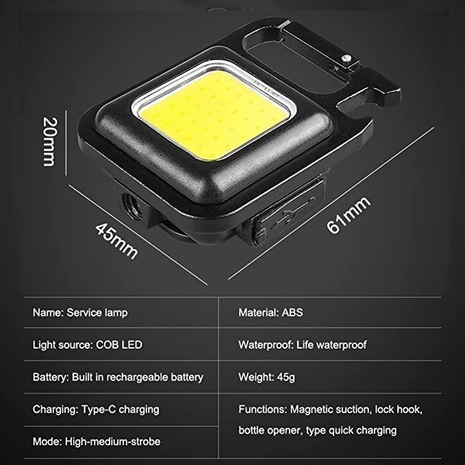 Mini LED COB Flashlight , Keychain Light, 500 Lumen Rechargeable Flashlights - Deal IND.