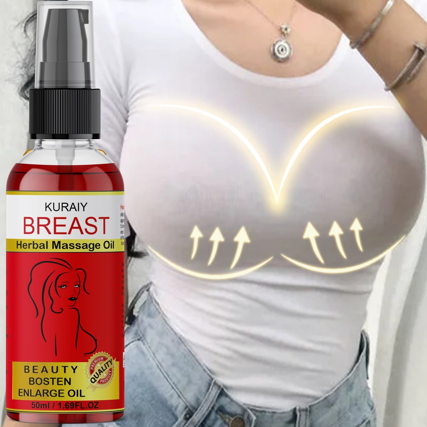 KURAIY Big  Breast Oil for breast uplift, breast enlargement, breast growth & used as breast oils & breast tightening oil. - Deal IND.