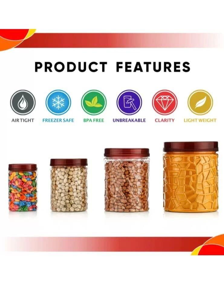 Line Print Plastic Pet Storage Jar And Container - Deal IND.