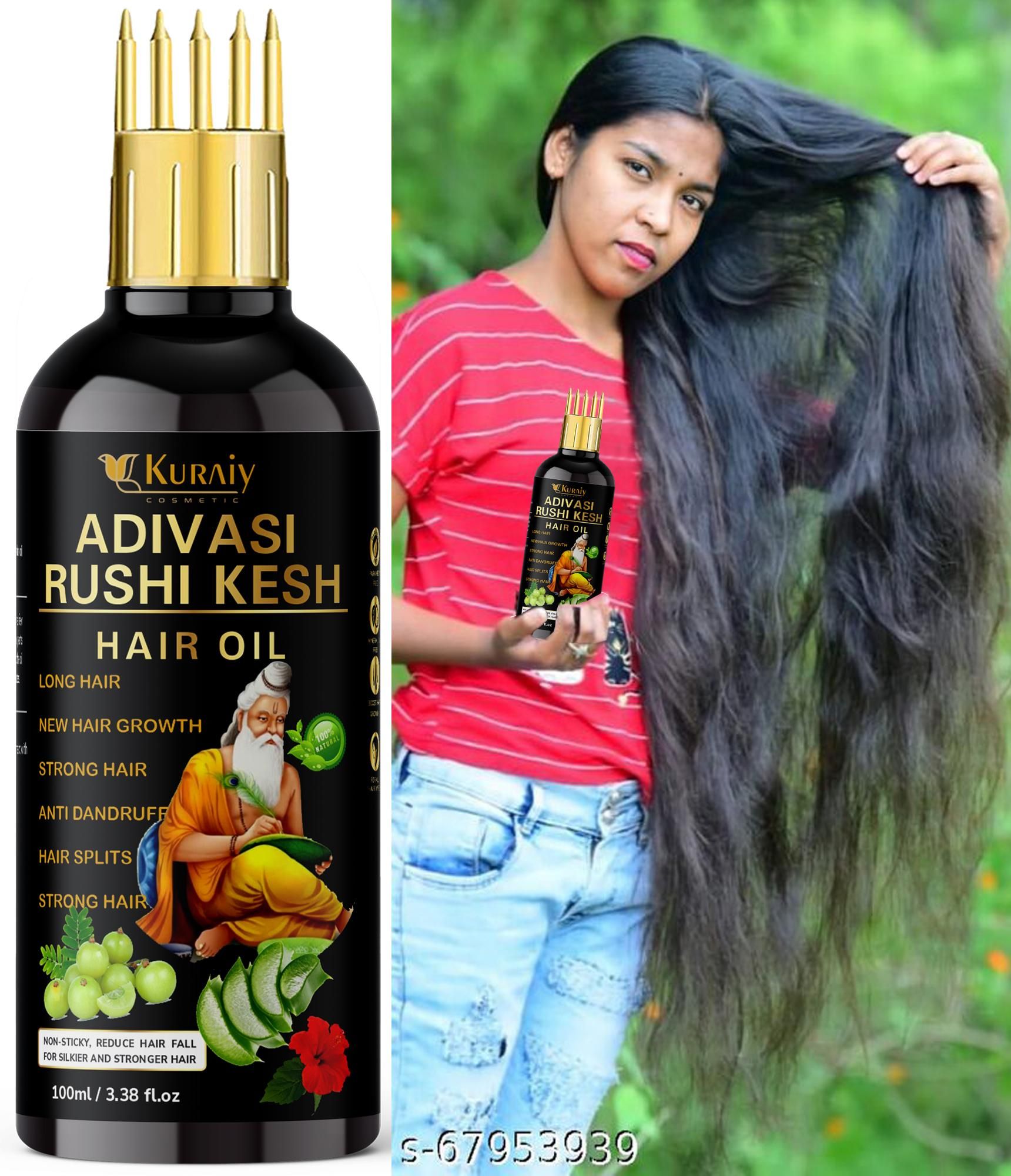 Kuraiy Jogeshvari Adivasi Herbal Hair Oil 100 ml for Women and Men for Hair Long - Dandruff Remove - Hair Loss Control - Long Hair - Hair Regrowth Hair Oil (100 ml) Satisfaction  Best Quality  Original Brand Assured. Pack of 1 - Deal IND.