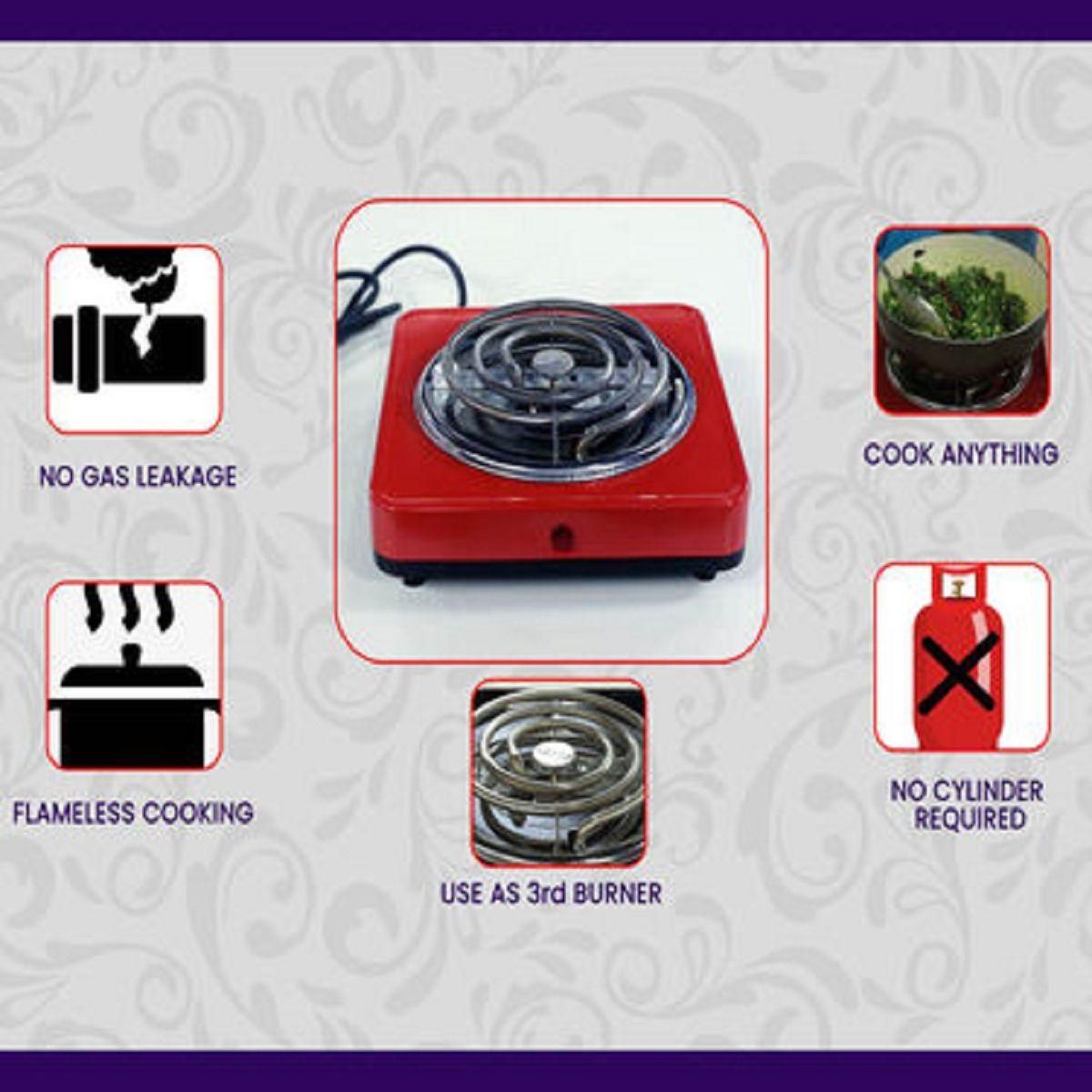 Kitchen Queen Flameless Electric Cooking Stove (Black) - Deal IND.