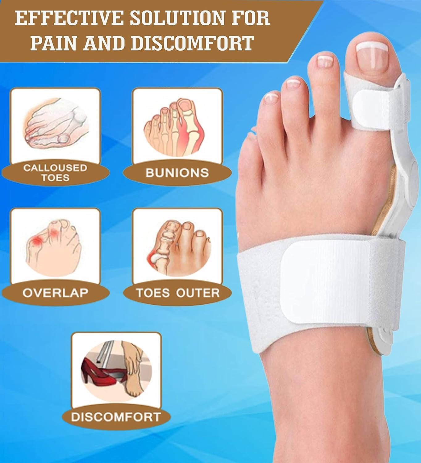 Silicone Toe Separator For Adults Bunion Corrector Splint Kit For Toe - Deal IND.