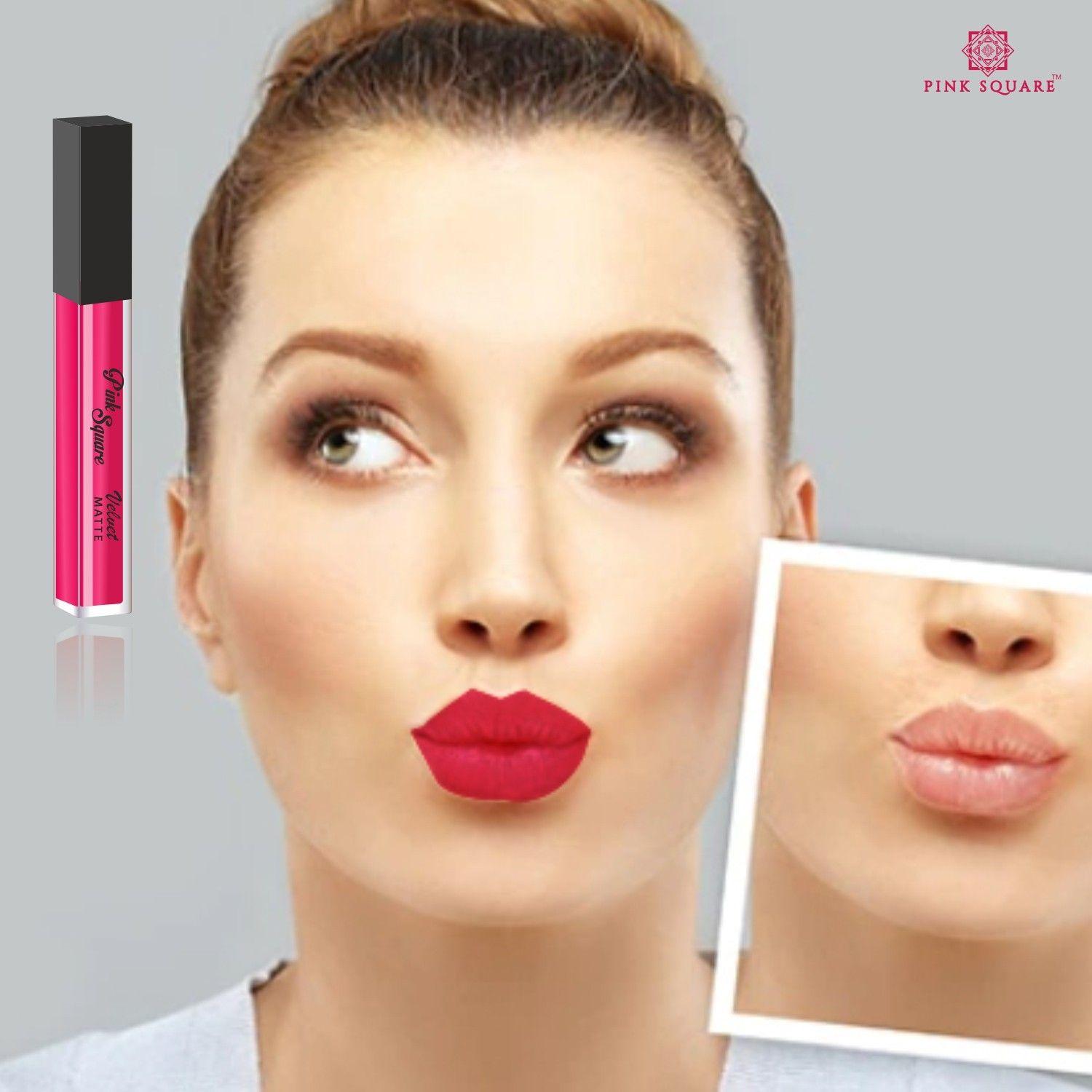 Matte Long Lasting Liquid Dark Pink(Punch) Lipstick- Ideal For Women and College Girls Pack of 1 Pcs - Deal IND.