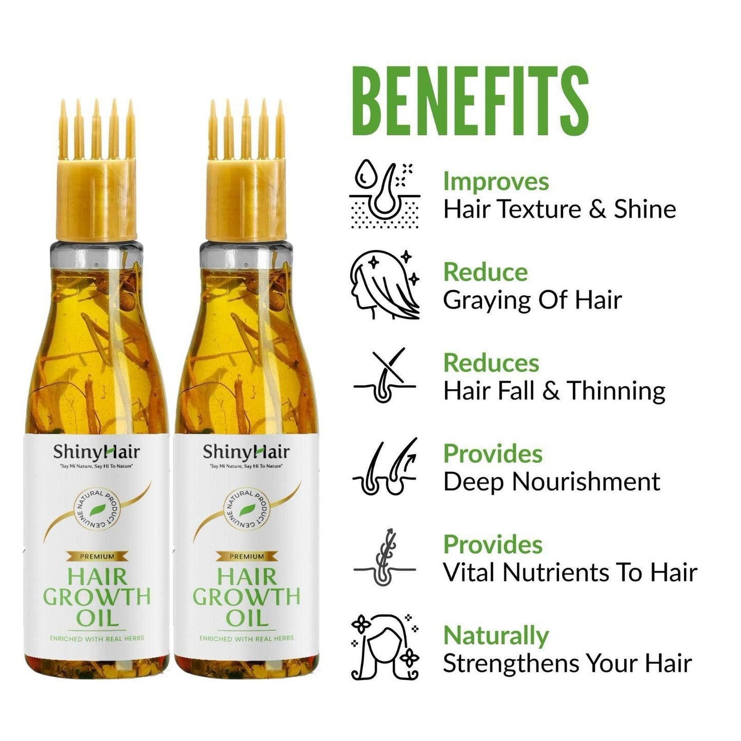 ShinyHair Growth Oil Enriched With Real Herbs 110ml (Pack of 2) - Deal IND.