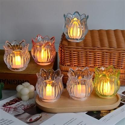 Lotus LED Tealight Oil Lamp Diya - Deal IND.