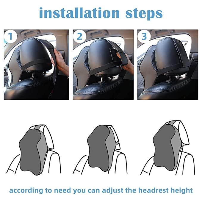 Car Seat Headrest Neck Rest Pillow Cushion for All Cars- Ergonomic Pillow Memory Foam Neck Support for Neck/Back Pain Relief Neck Rest Support Cushion - Deal IND.