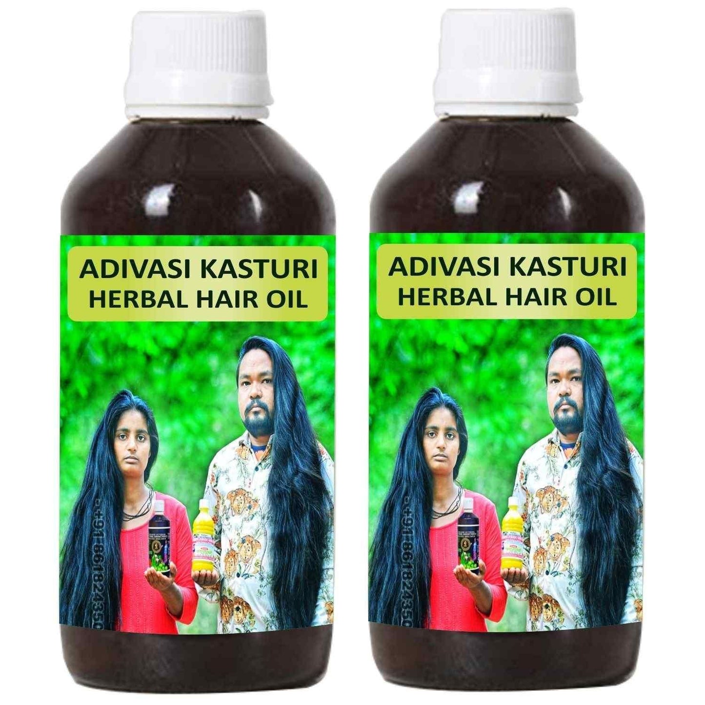 Donnara Organics Adivasi Kasturi Herbal Hair Oil For Faster Hair Growth Combo pack of 2 bottles of 60 ml(120 ML) - Deal IND.