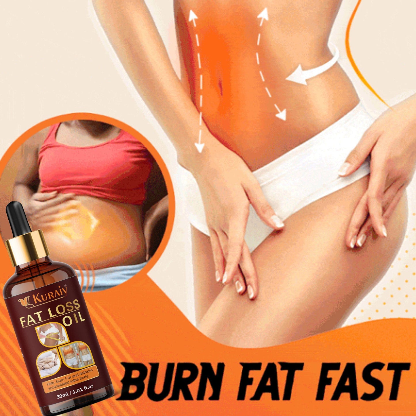 KURAIY Premium Slimming Oil,Fat Loss Oil,Weight Loss Oil - Deal IND.