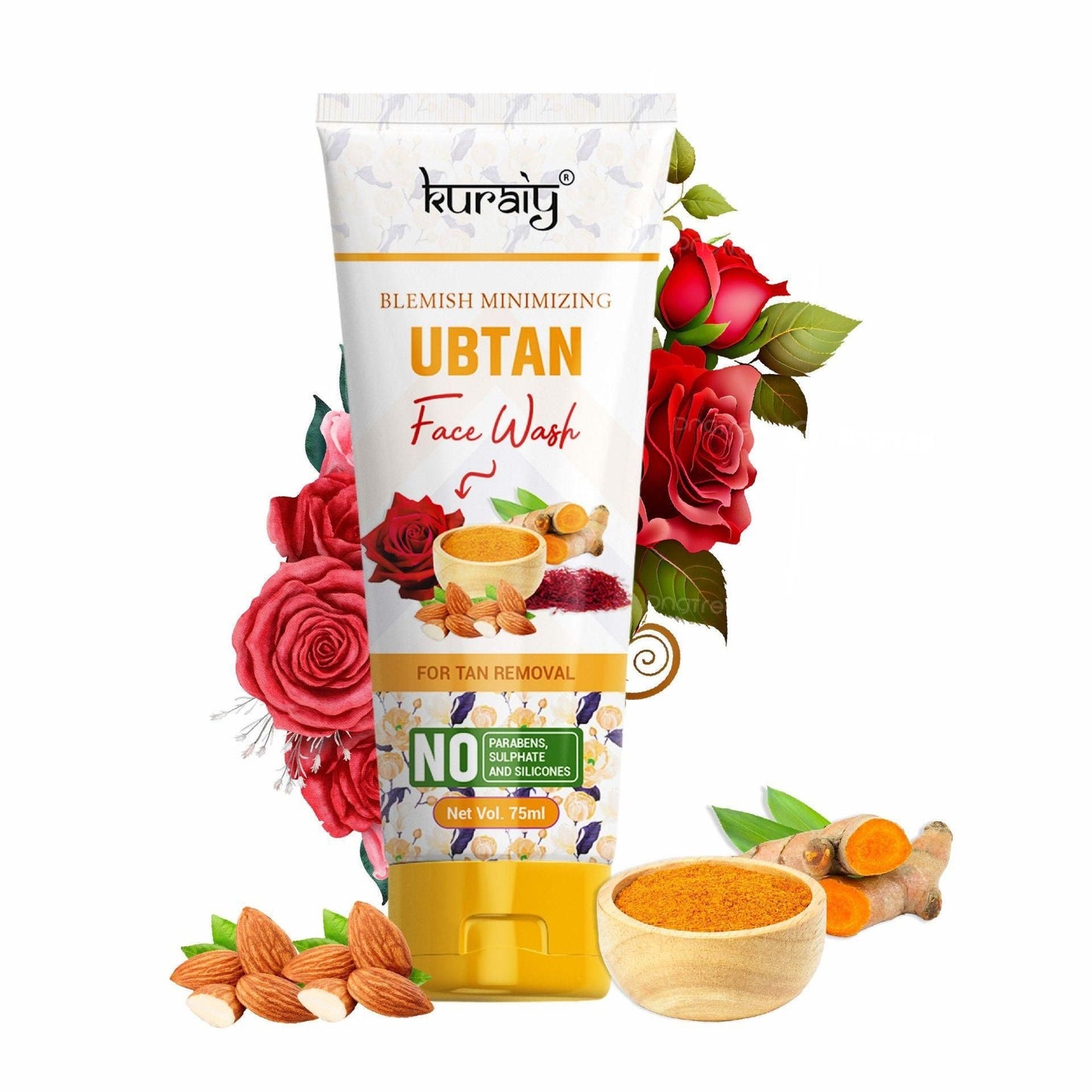 KURAIY Ubtan Natural Face Wash for All Skin Type Skin brightening (75ML) - Deal IND.