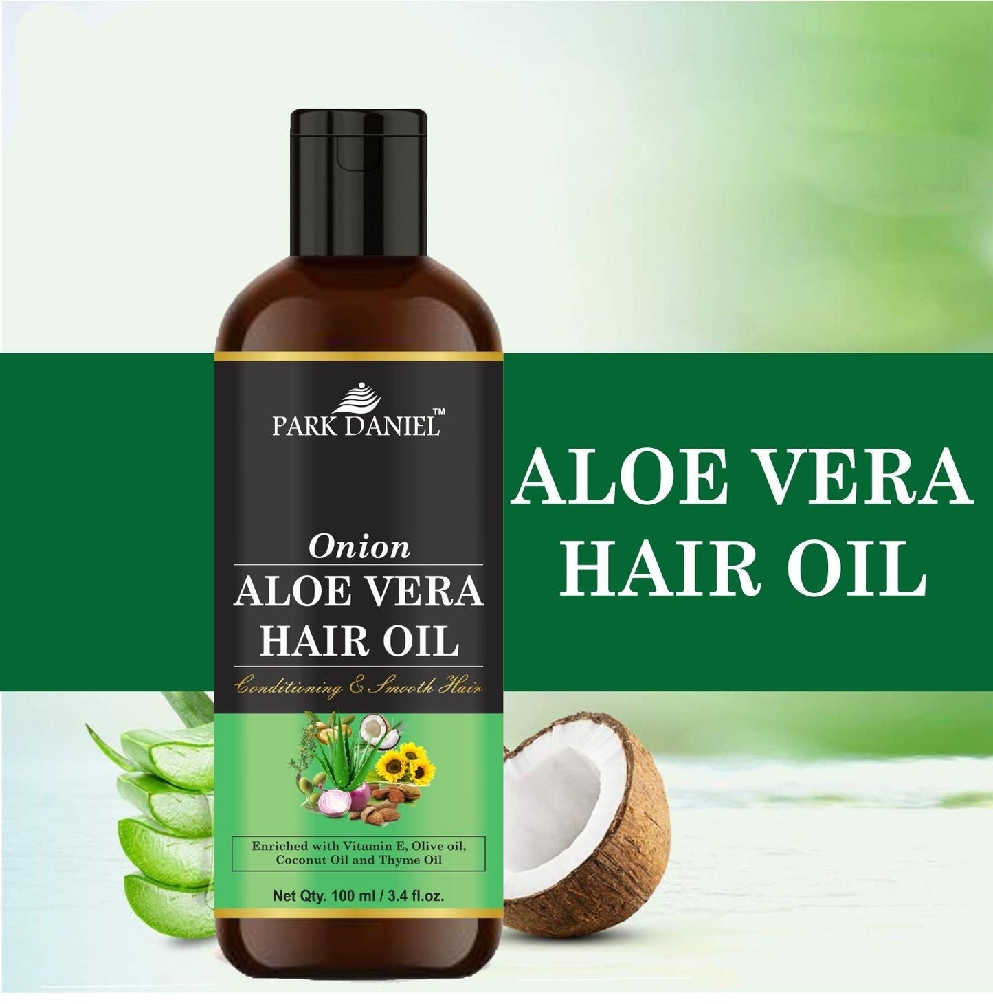 Park Daniel Premium Onion Aloe Vera Hair Oil Enriched With Vitamin E - For Conditioning and Smooth Hair (100 ml) - Deal IND.