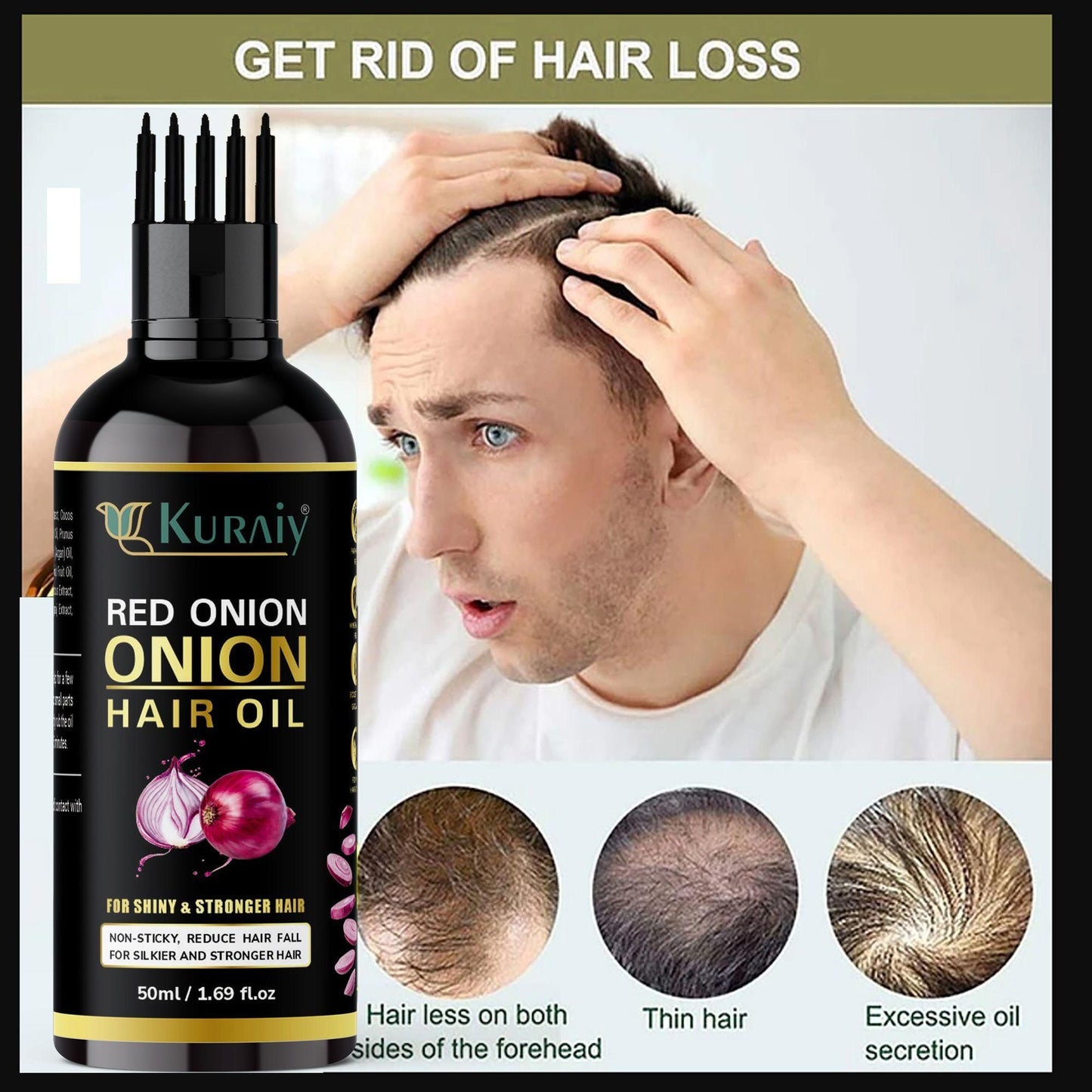 KURAIY Onion Black Seed Hair Oil - Deal IND.