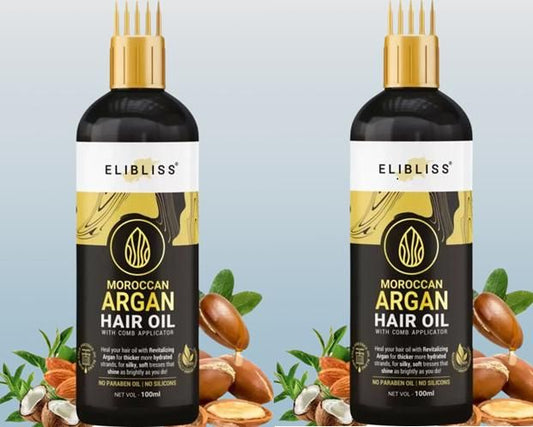 ELIBLISS Moroccan Argan Hair Oil Pack of 2 - Deal IND.