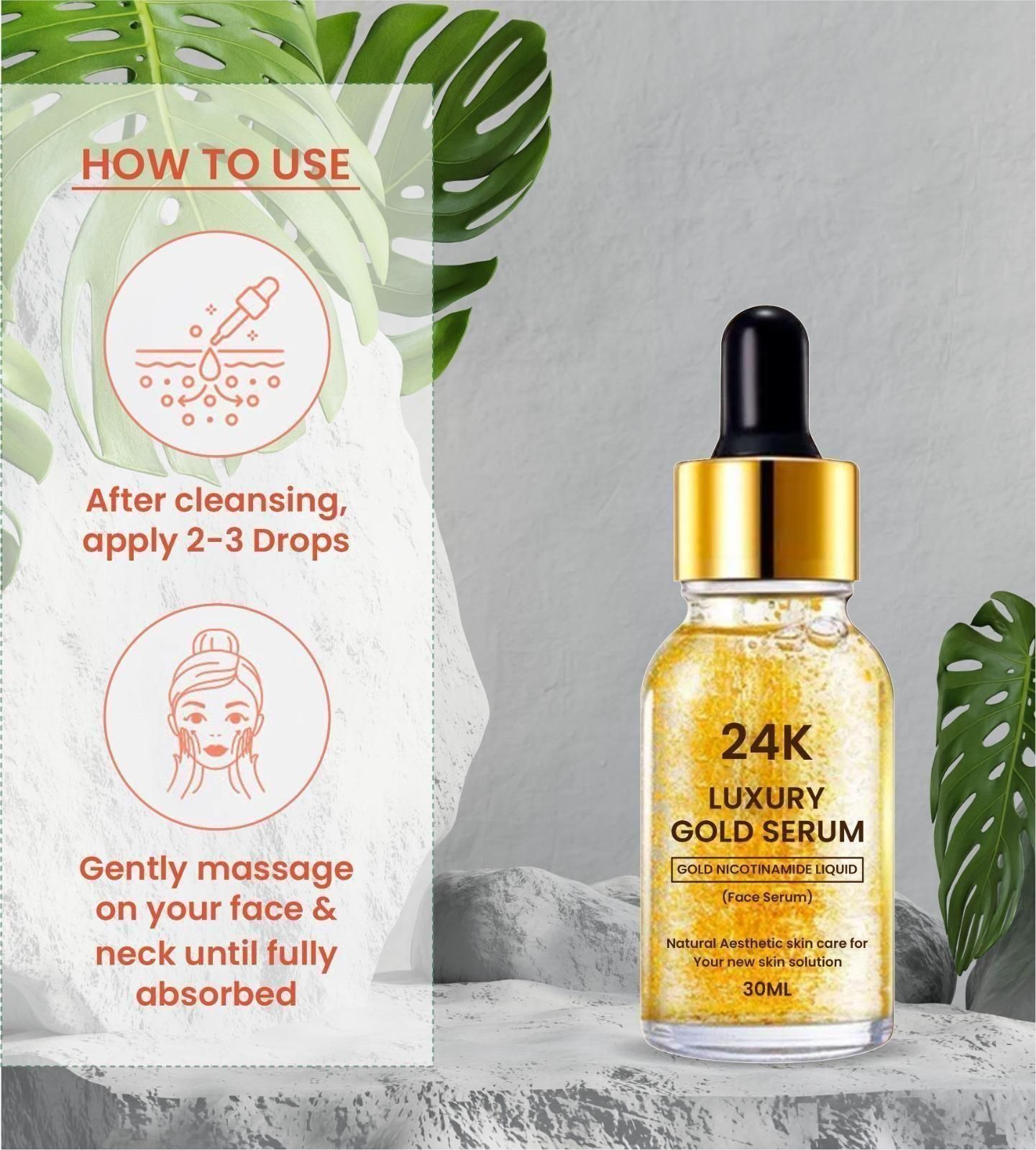 24K Gold Face Serum (Pack Of 2) - Deal IND.