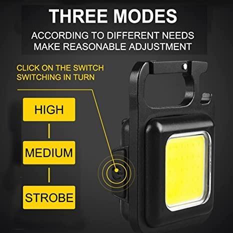Mini LED COB Flashlight Keychain Light 500 Lumen Rechargeable Flashlights 4 Light Modes Portable Pocket - Deal IND.