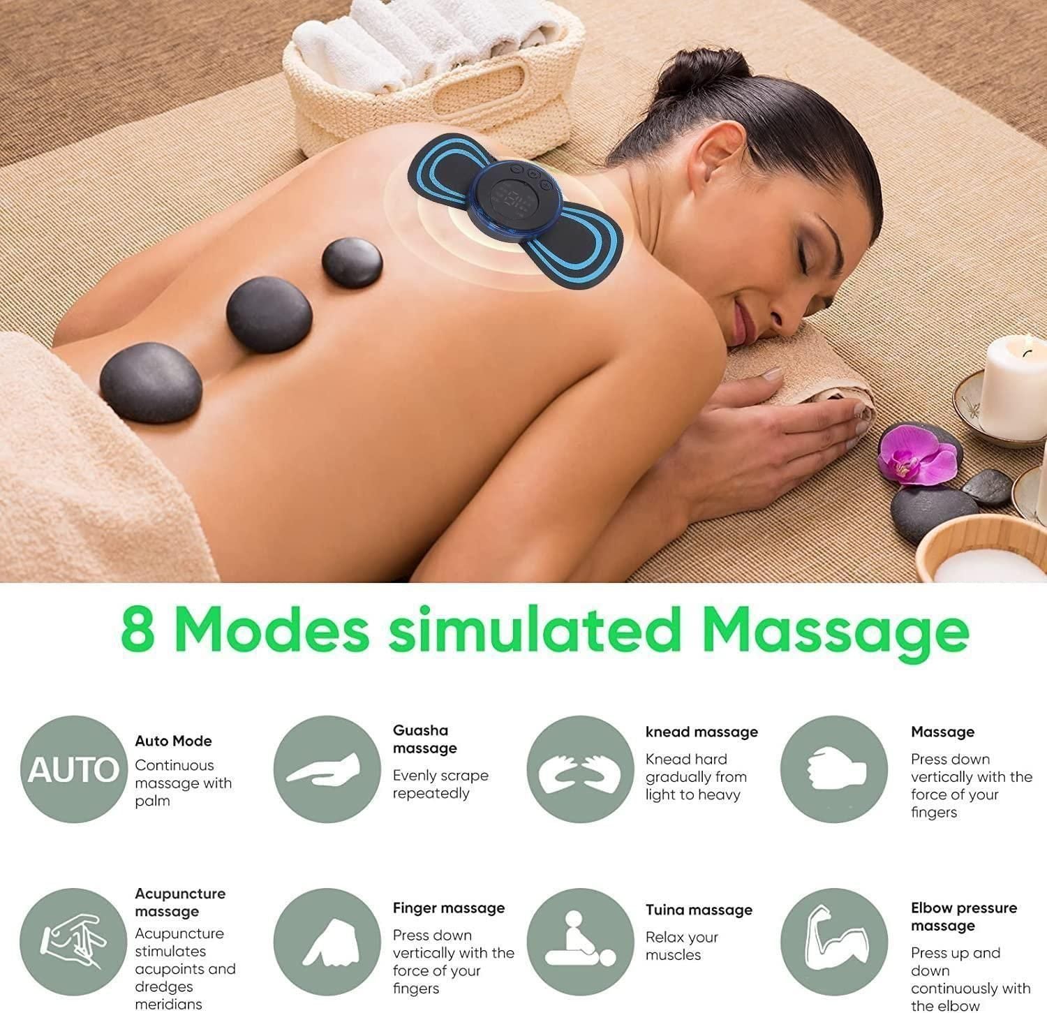 Mini Massager with 8 Modes and 19 Strength Levels,Rechargeable Electric Massager for Shoulder,Arms,Legs,Back Pain for Men and Women - Deal IND.